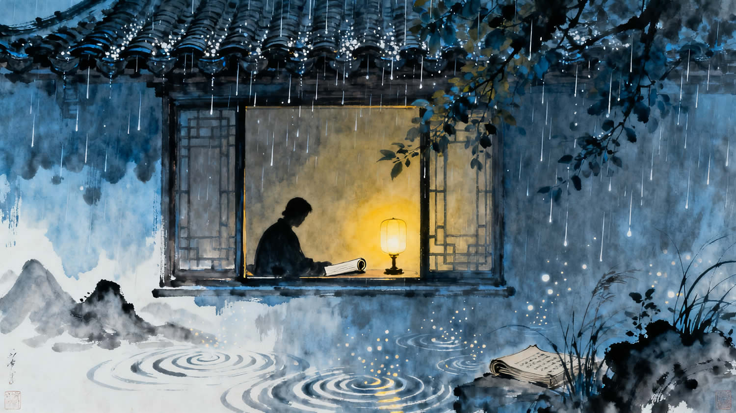深夜听雨